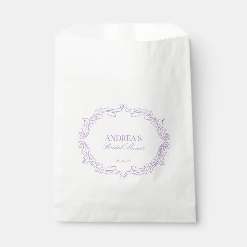 Elegant Vintage Romantic Purple Bridal Shower Favor Bag
