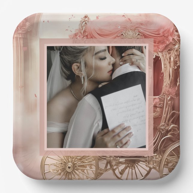 Elegant vintage romantic Wedding  Paper Plates (Front)