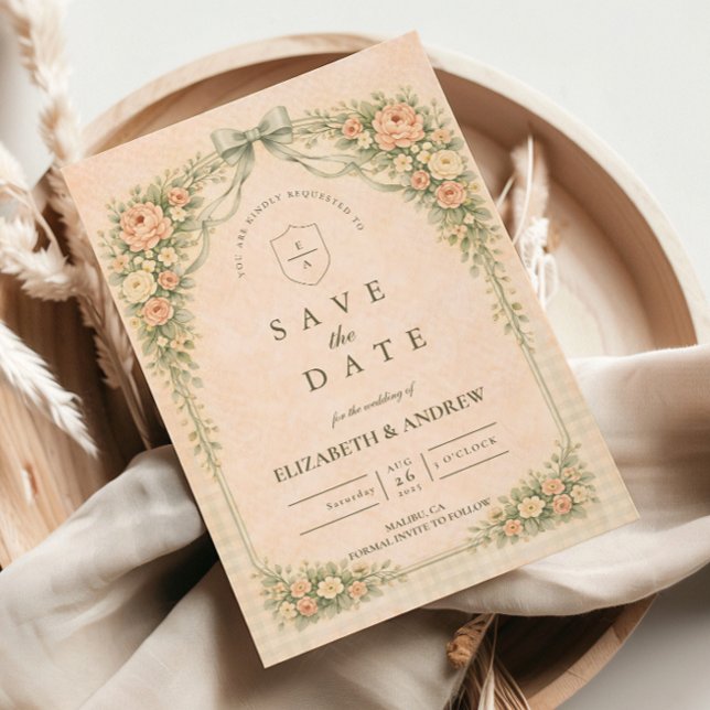 Elegant Vintage Rose Arch Wedding Save The Date (Creator Uploaded)