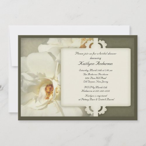 Elegant Vintage Rose Bridal Shower Invitation