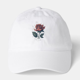 Elegant Vintage Rose – Floral Art T-Shirt Design Hat