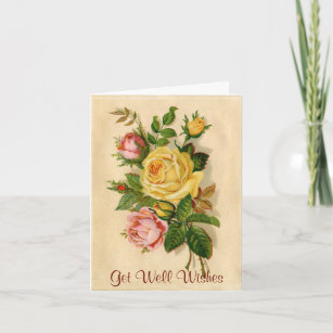 Elegant Vintage Rose Greeting Card