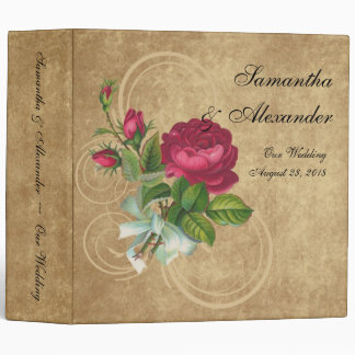 Elegant Vintage Rose, Magenta/Brown Binder