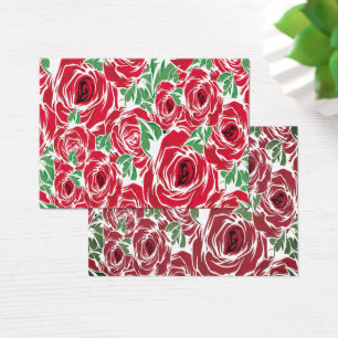 Elegant Vintage Rose Pattern - Red & Green Floral 