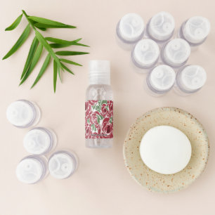 Elegant Vintage Rose Pattern - Red & Green Floral Hand Sanitizer
