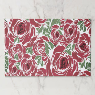 Elegant Vintage Rose Pattern - Red & Green Floral Paper Pad