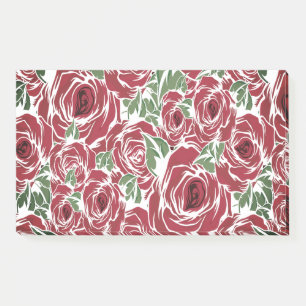 Elegant Vintage Rose Pattern - Red & Green Floral  Post-it Notes