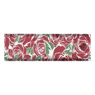 Elegant Vintage Rose Pattern - Red & Green Floral  Ruler
