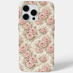 Elegant Vintage Rose Seamless Floral Pattern iPhone 15 Pro Max Case