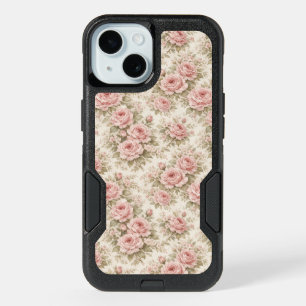 Elegant Vintage Rose Seamless Floral Pattern iPhone 15 Case