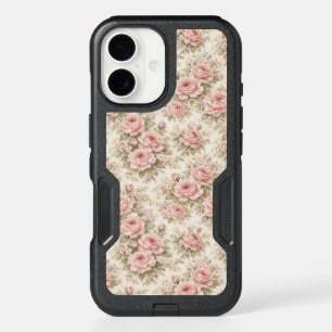 Elegant Vintage Rose Seamless Floral Pattern iPhone 16 Case