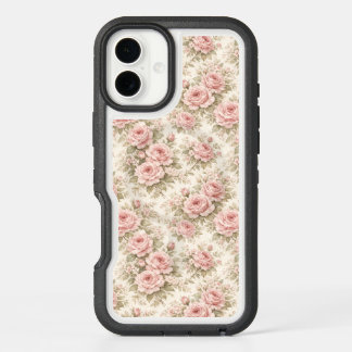 Elegant Vintage Rose Seamless Floral Pattern iPhone 16 Plus Case