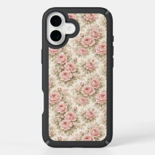 Elegant Vintage Rose Seamless Floral Pattern iPhone 16 Plus Case