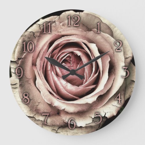 Elegant vintage rose wall clock