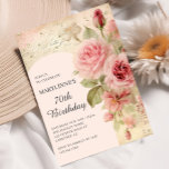 Elegant Vintage Roses 70th Birthday Invitation<br><div class="desc">Create your own Elegant Vintage Roses 70th Birthday Invitation! Personalize this design with your own text. You can further customize this design by selecting the "Edit Details" link if desired.</div>
