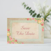 Elegant Vintage Roses 90th Birthday Save The Date (Standing Front)