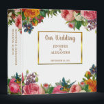 Elegant Vintage roses flowers custom wedding photo 3 Ring Binder<br><div class="desc">Elegant vintage roses,  flowers,  custom Wedding album.
You can add your own text at the front and spine.
Wedding album for your most beautiful memories,  photos,  cards of your wedding day.</div>