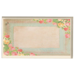 Elegant Vintage Roses Wedding Table Number Holder