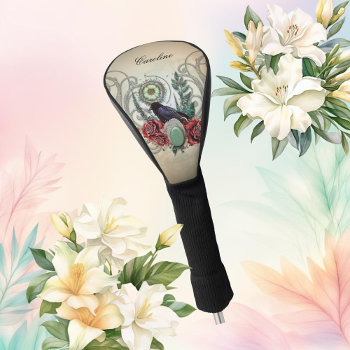 Elegant Vintage Roses With Crow Golf Head Cover by stylishdesign1 at Zazzle