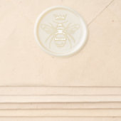 Elegant Vintage Royal Crown Honey Queen Bee Wax Seal Sticker (Front)