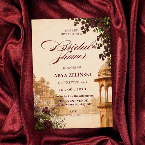 Elegant vintage royal palace bridal shower invitation