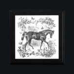 Elegant Vintage Rustic Black Horse Floral Toile Gift Box<br><div class="desc">Dark horse and botanical ornaments in cottagecore aesthetics, English cottage style, English country decor, French cottage country style, farmhouse charm, vintage ranch or farmhouse decor. The horse is a majestic animal that embodies the spiritual power of independence, freedom, nobleness, endurance, confidence, triumph, heroism and competition. The design will appeal to...</div>