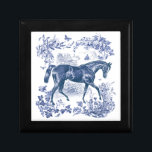 Elegant Vintage Rustic Blue Horse Floral Toile Gift Box<br><div class="desc">Elevate your gift-giving with timeless elegance inspired by classic French design. This toile de Jouy–style wrapping paper features a beautifully detailed pastoral scene with horses, celebrating movement, tradition, and refined craftsmanship. Available in the iconic blue-and-white palette as well as rich colorways like wine red, sage green, monochromatic black and white,...</div>