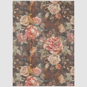 Elegant Vintage Rustic Country Florals Decoupage Tissue Paper