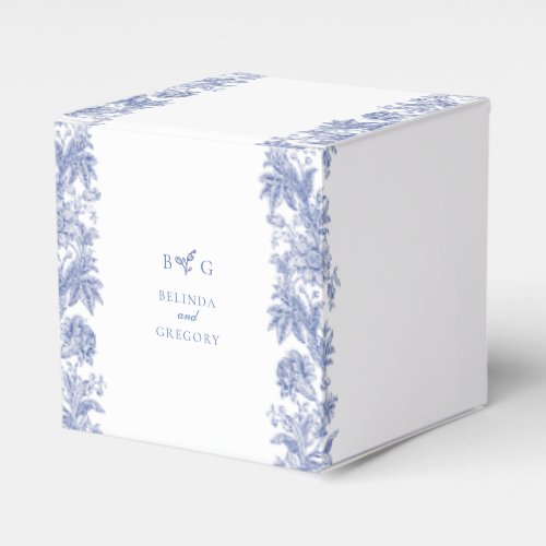 Elegant Vintage Rustic French Blue Floral Wedding Favor Boxes