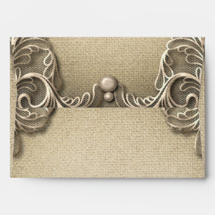 Elegant Vintage Rustic Western Burlap Invitation Envelope