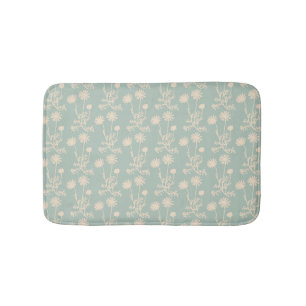 Elegant Vintage Rustic Wild Daisies Floral Pattern Bath Mat