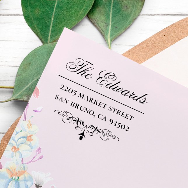 Elegant Vintage Script Family Name Return Address Self-inking Stamp (Creator Uploaded)