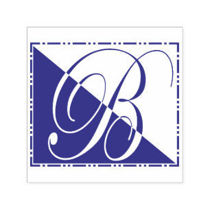 Elegant Vintage Script Initial B Monogram Self-inking Stamp