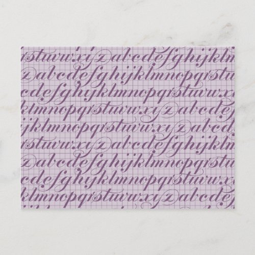 Elegant Vintage Script Typography Lettering Purple Postcard