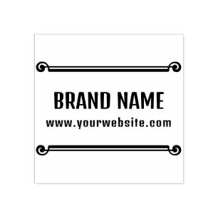 Elegant Vintage Scroll Business Brand Website Rubber Stamp