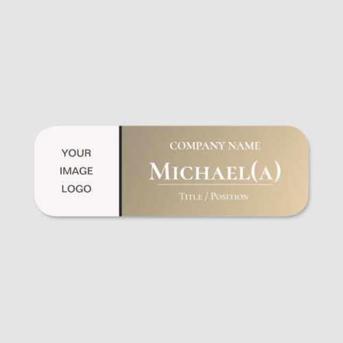 Elegant Vintage Sepia Tone Gradient Business LOGO Name Tag