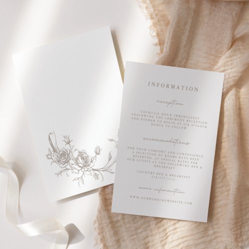 Elegant Vintage Sepia Wedding Enclosure Cards