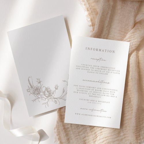 Elegant Vintage Sepia Wedding Enclosure Cards