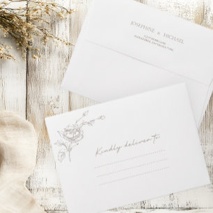Elegant Vintage Sepia Wedding Envelope