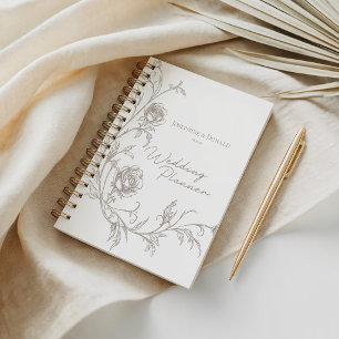 Elegant Vintage Sepia Wedding Planner Notebook