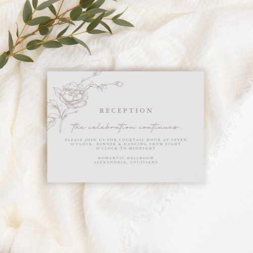 Elegant Vintage Sepia Wedding Reception Cards