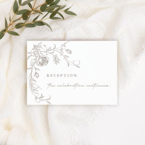 Elegant Vintage Sepia Wedding Reception Cards