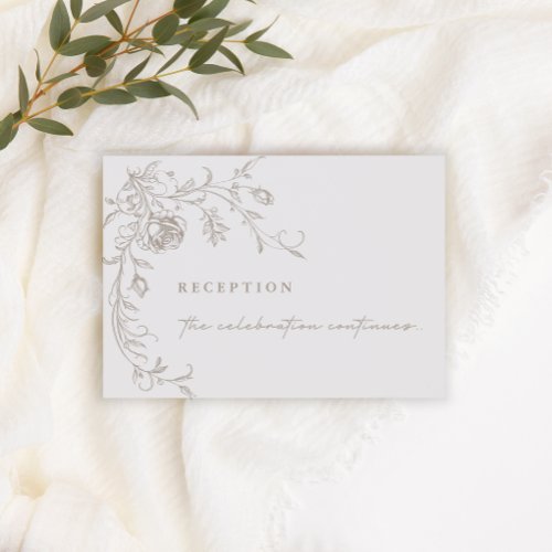 Elegant Vintage Sepia Wedding Reception Cards
