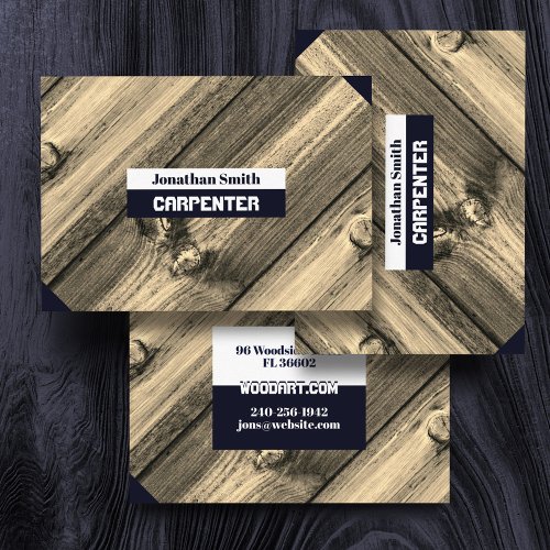 Elegant Vintage Sepia Wood Carpenter Woodworker Business Card