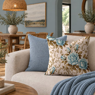 Elegant Vintage Shabby Chic Roses Pastel Throw Pil Pillow