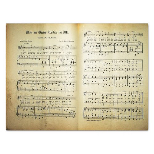 Elegant Vintage Sheet Music Notes Love Song