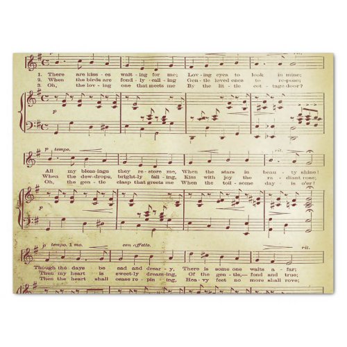 Elegant Vintage Sheet Music Notes Love Song