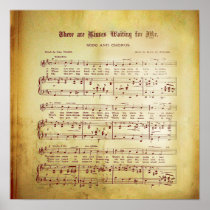 Elegant Vintage Sheet Music Notes Love Song