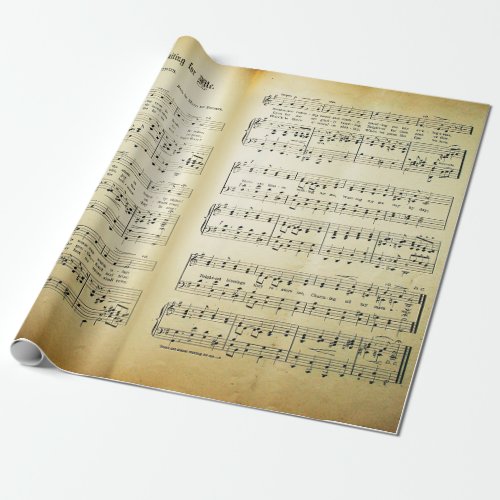 Elegant Vintage Sheet Music Notes Love Song Wrapping Paper
