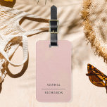 Elegant Vintage | Simple Minimal Blush Luggage Tag<br><div class="desc">This minimalist luggage tag features elegant,  vintage look dark charcoal gray text typography and a simple classic layout on a neutral,  blush pink textured look background for a professional look for the business traveler.</div>